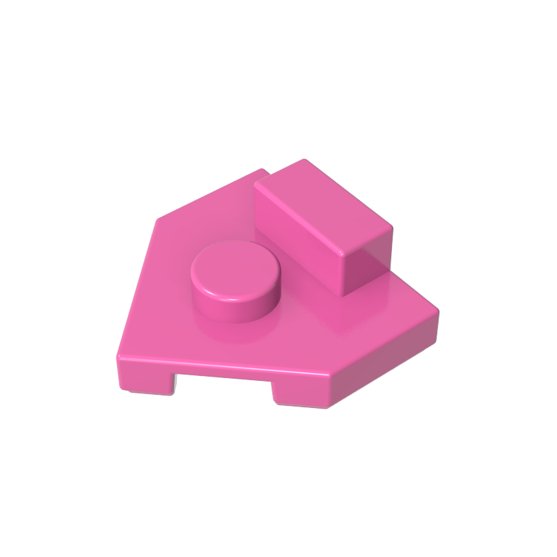 27928 | Wedge, Plate 2 x 2 Pentagonal with Center Stud and 1 x 1/2 Raised Tab on Top