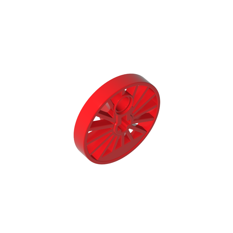 85489b | Train Wheel RC, Spoked with Technical Axle Hole and Counterweight, 30 mm D. (Blind Driver)