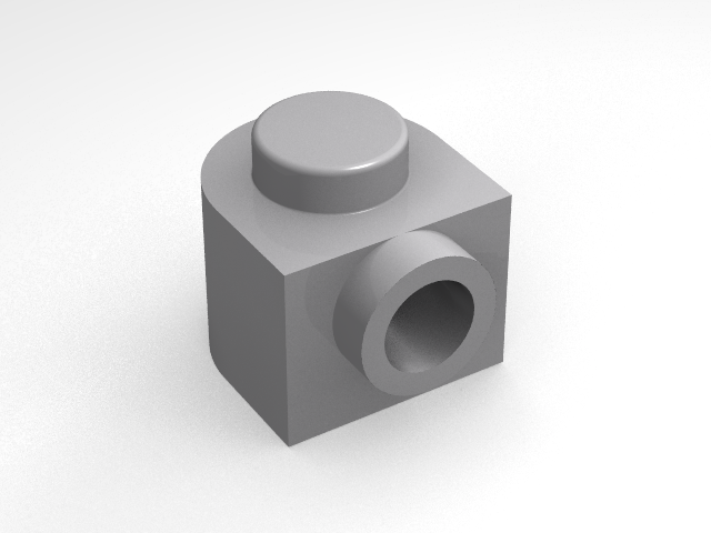 3386 | Brick, Round 1 x 1 x 2/3 Half Circle Extended with Stud on Side