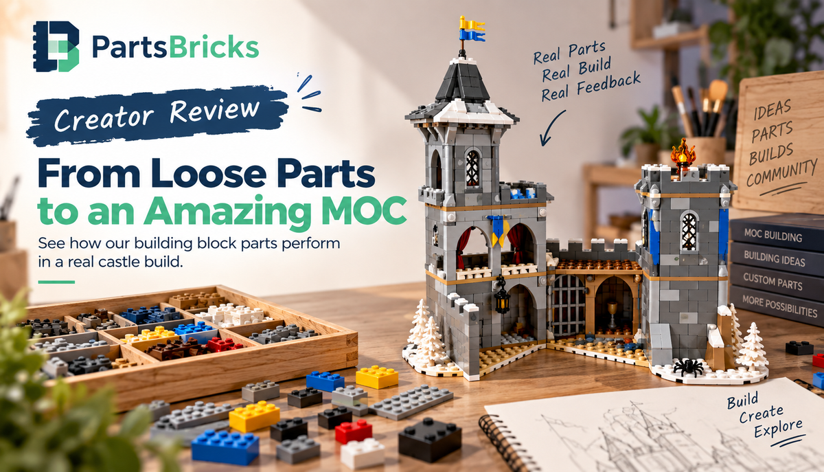 Creator Tests PartsBricks Parts in a Castle MOC Build