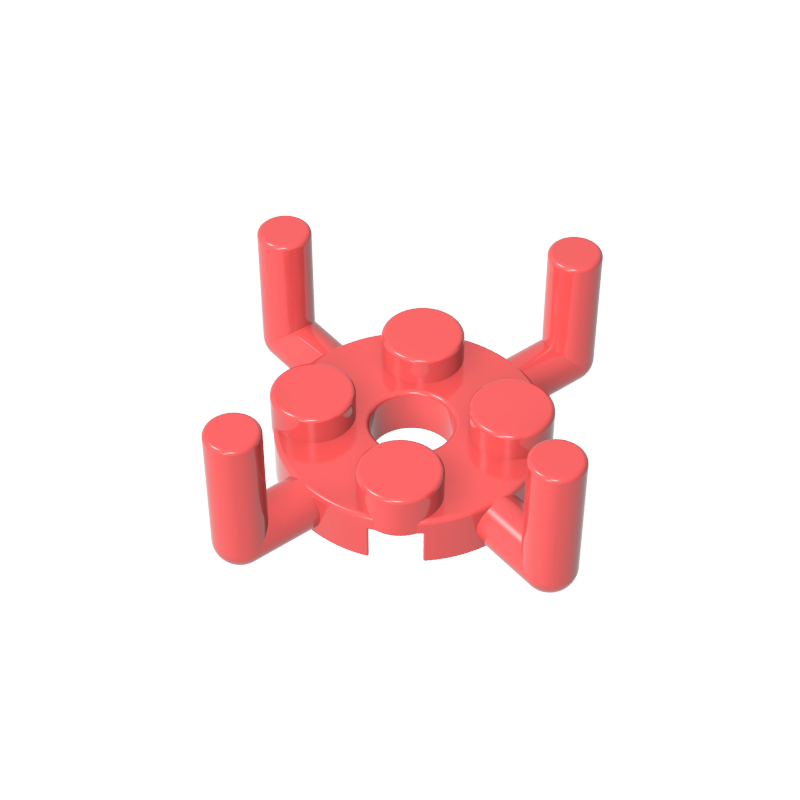 98284 | Plate, Round 2 x 2 with Pin Hole and 4 Bar Arms Up