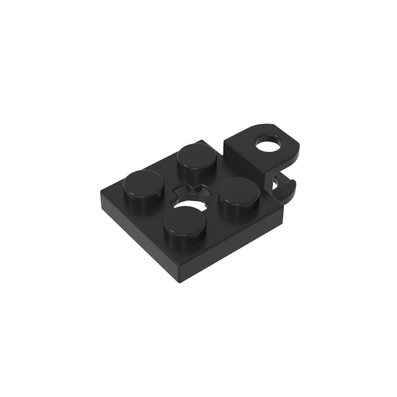 63082 | Plate, Modified 2 x 2 with Tow Ball Socket, Short, Flattened with Holes and Axle Hole in Center