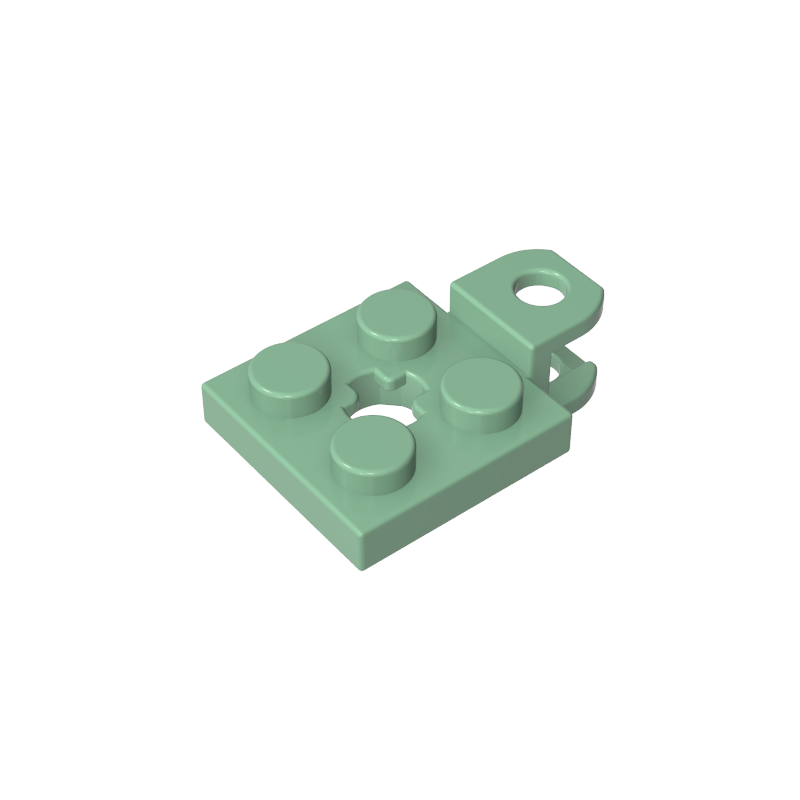 63082 | Plate, Modified 2 x 2 with Tow Ball Socket, Short, Flattened with Holes and Axle Hole in Center