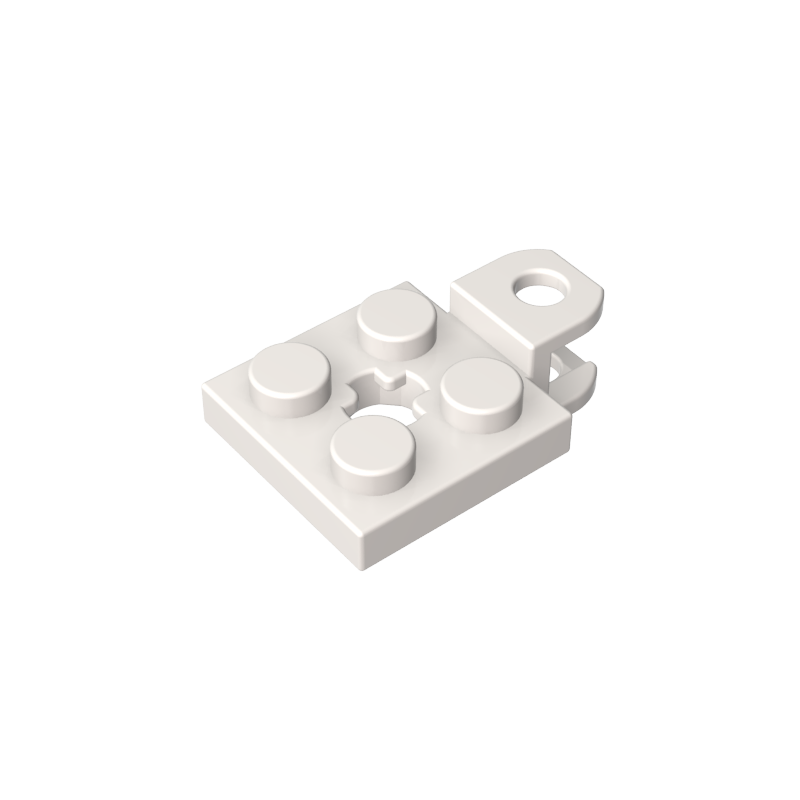 63082 | Plate, Modified 2 x 2 with Tow Ball Socket, Short, Flattened with Holes and Axle Hole in Center