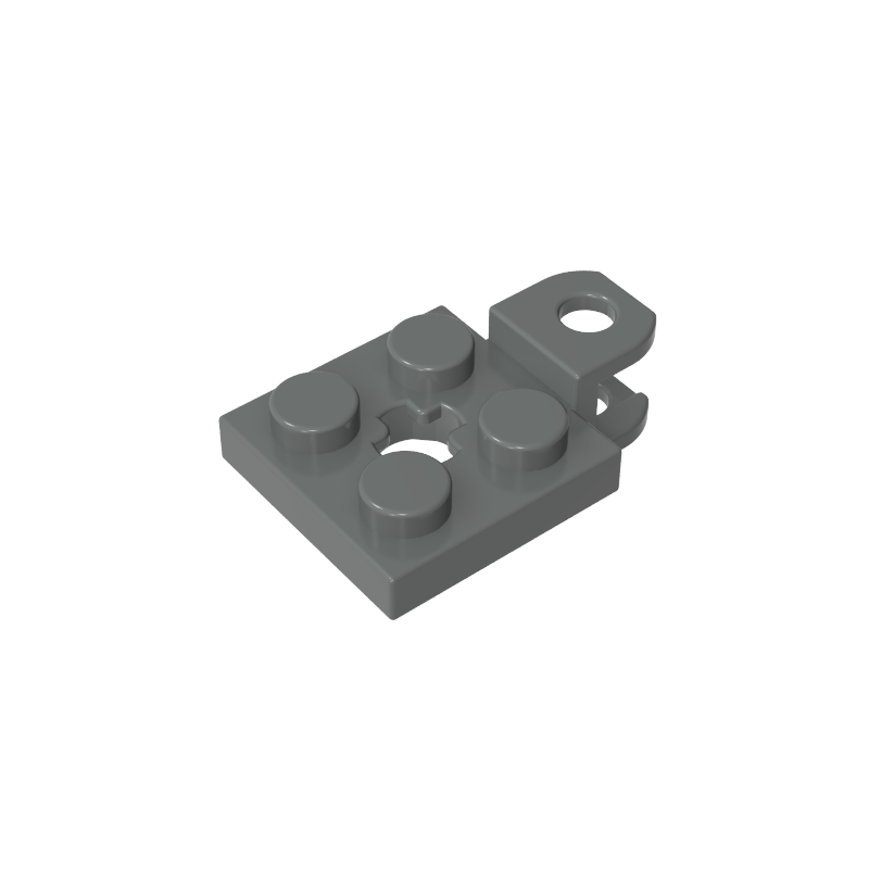 63082 | Plate, Modified 2 x 2 with Tow Ball Socket, Short, Flattened with Holes and Axle Hole in Center