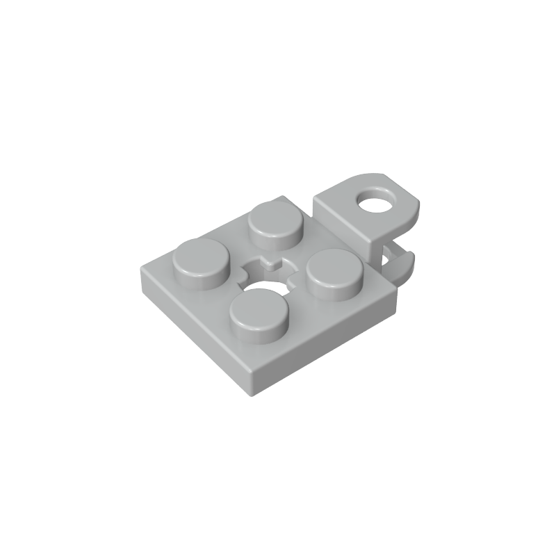 63082 | Plate, Modified 2 x 2 with Tow Ball Socket, Short, Flattened with Holes and Axle Hole in Center
