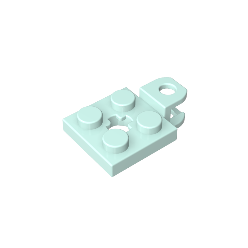 63082 | Plate, Modified 2 x 2 with Tow Ball Socket, Short, Flattened with Holes and Axle Hole in Center