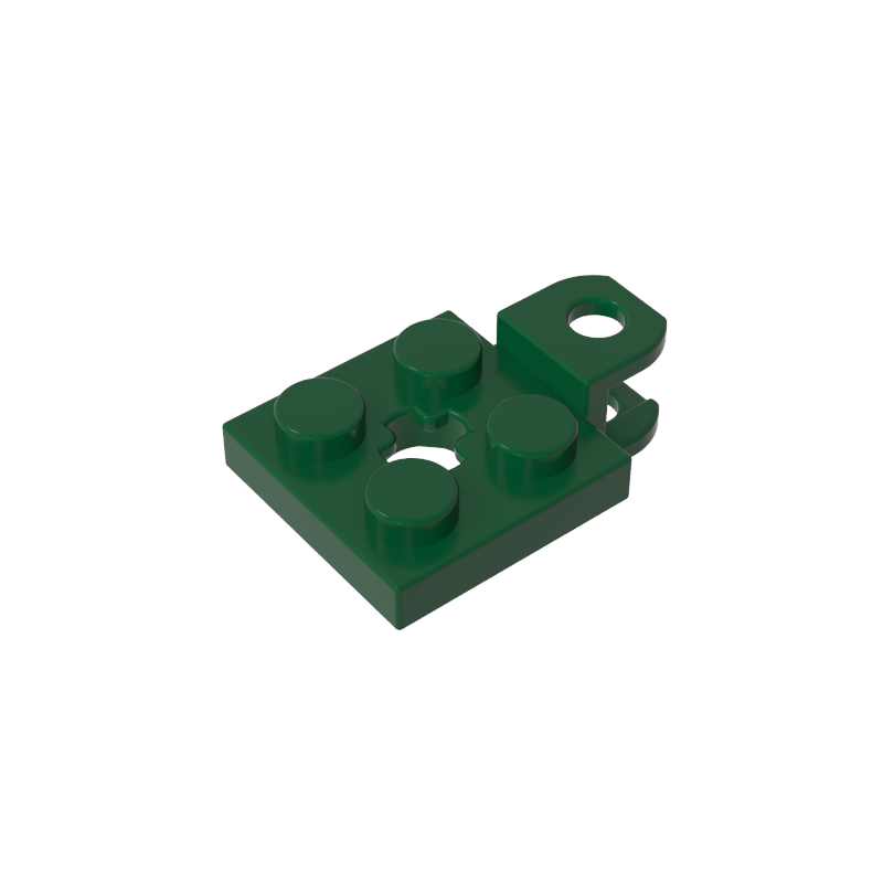 63082 | Plate, Modified 2 x 2 with Tow Ball Socket, Short, Flattened with Holes and Axle Hole in Center