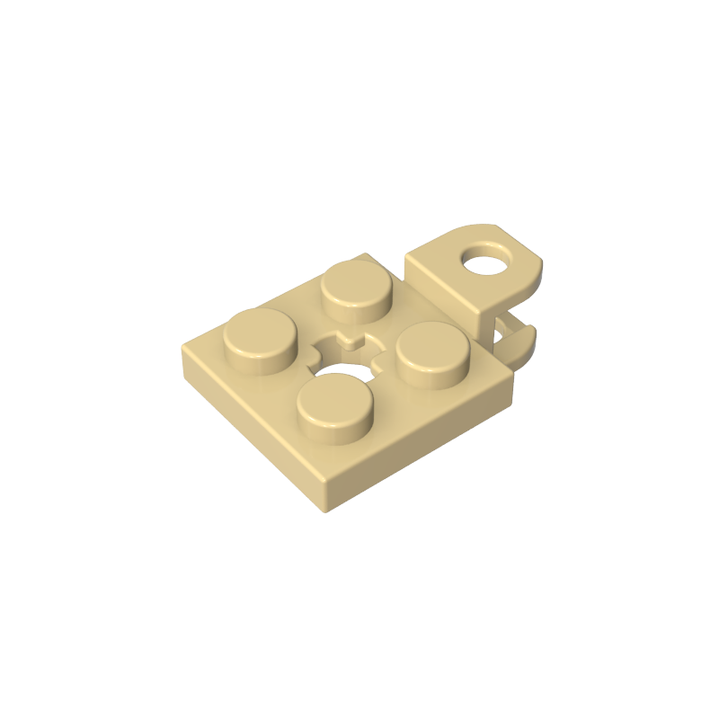 63082 | Plate, Modified 2 x 2 with Tow Ball Socket, Short, Flattened with Holes and Axle Hole in Center