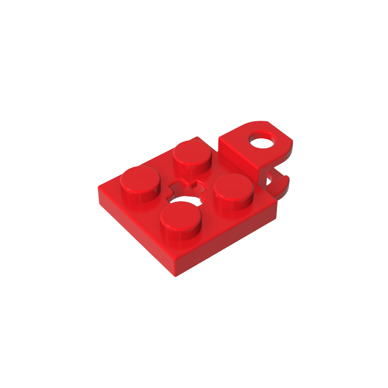 63082 | Plate, Modified 2 x 2 with Tow Ball Socket, Short, Flattened with Holes and Axle Hole in Center