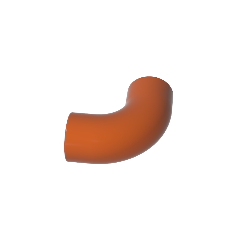 25214 | Brick, Round Tube 1 x 1 d. 90 degrees Elbow Macaroni - No Stud - Type 2 - Axle Hole