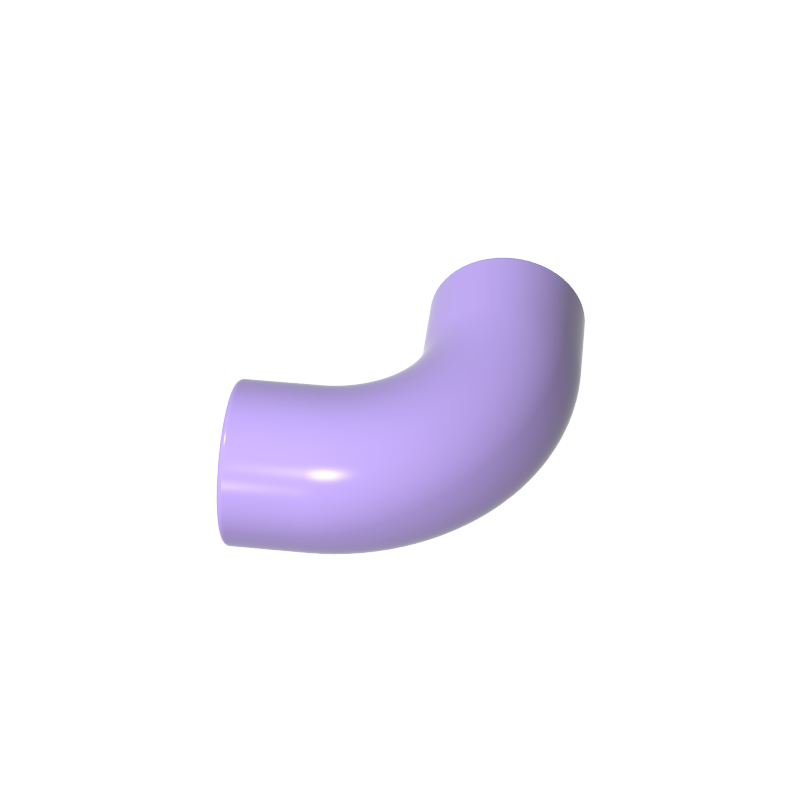 25214 | Brick, Round Tube 1 x 1 d. 90 degrees Elbow Macaroni - No Stud - Type 2 - Axle Hole