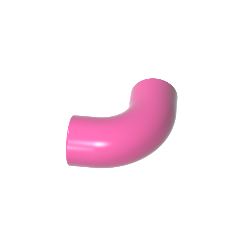25214 | Brick, Round Tube 1 x 1 d. 90 degrees Elbow Macaroni - No Stud - Type 2 - Axle Hole