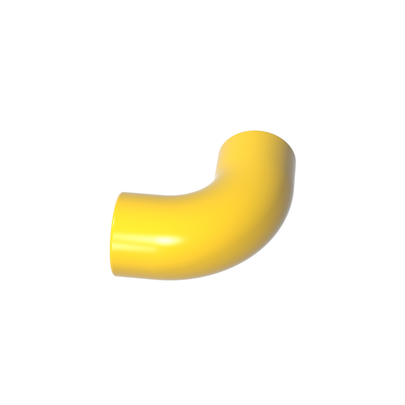25214 | Brick, Round Tube 1 x 1 d. 90 degrees Elbow Macaroni - No Stud - Type 2 - Axle Hole