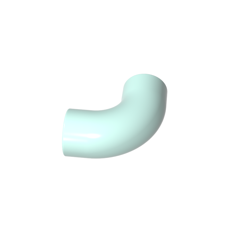 25214 | Brick, Round Tube 1 x 1 d. 90 degrees Elbow Macaroni - No Stud - Type 2 - Axle Hole