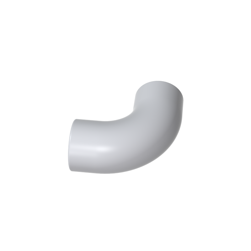 25214 | Brick, Round Tube 1 x 1 d. 90 degrees Elbow Macaroni - No Stud - Type 2 - Axle Hole