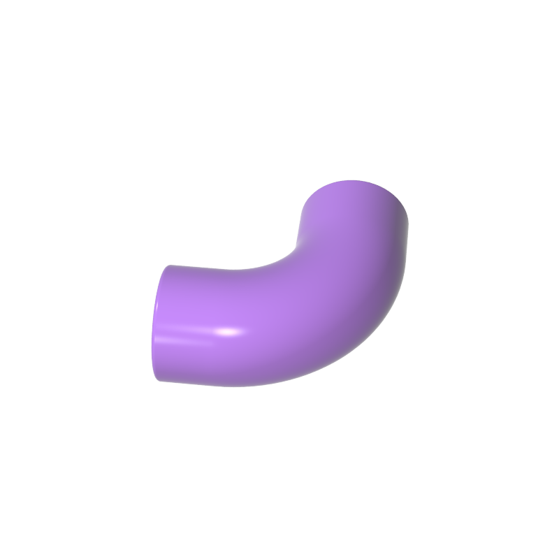 25214 | Brick, Round Tube 1 x 1 d. 90 degrees Elbow Macaroni - No Stud - Type 2 - Axle Hole