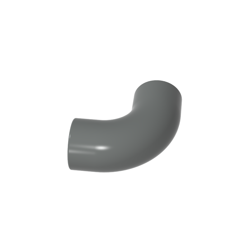 25214 | Brick, Round Tube 1 x 1 d. 90 degrees Elbow Macaroni - No Stud - Type 2 - Axle Hole