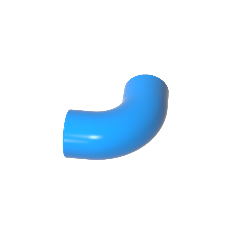 25214 | Brick, Round Tube 1 x 1 d. 90 degrees Elbow Macaroni - No Stud - Type 2 - Axle Hole