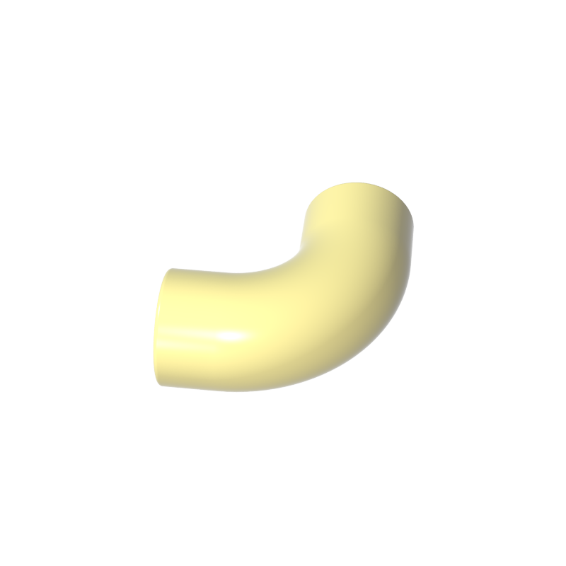 25214 | Brick, Round Tube 1 x 1 d. 90 degrees Elbow Macaroni - No Stud - Type 2 - Axle Hole