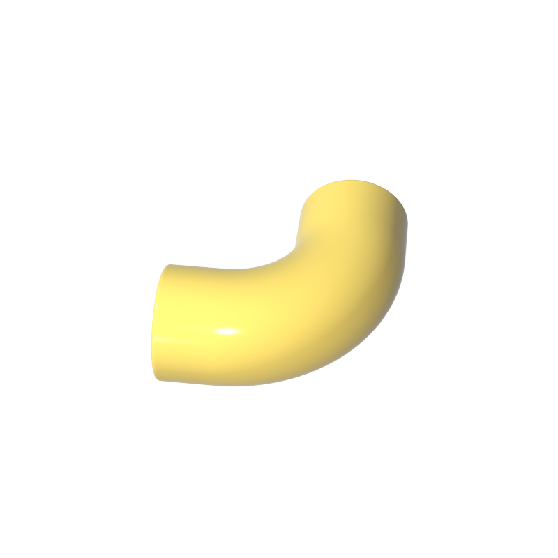 25214 | Brick, Round Tube 1 x 1 d. 90 degrees Elbow Macaroni - No Stud - Type 2 - Axle Hole