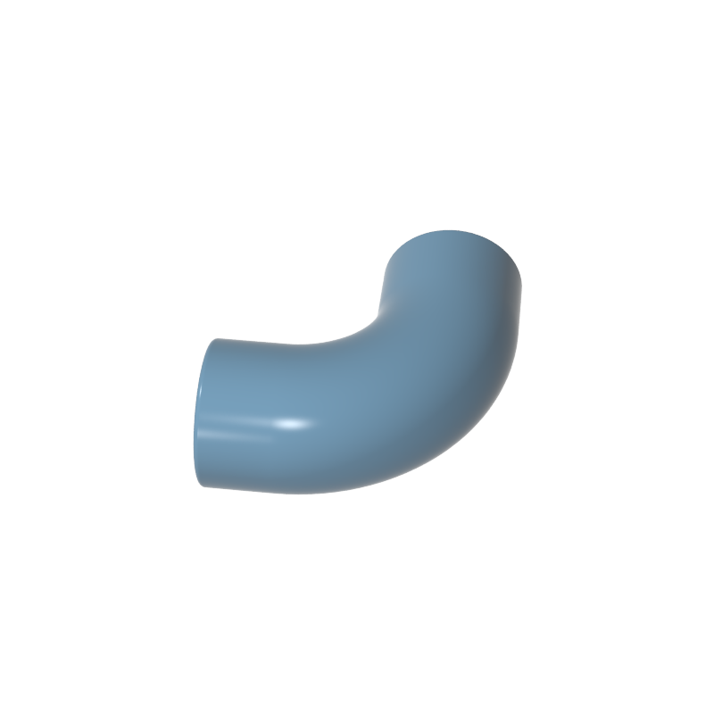 25214 | Brick, Round Tube 1 x 1 d. 90 degrees Elbow Macaroni - No Stud - Type 2 - Axle Hole