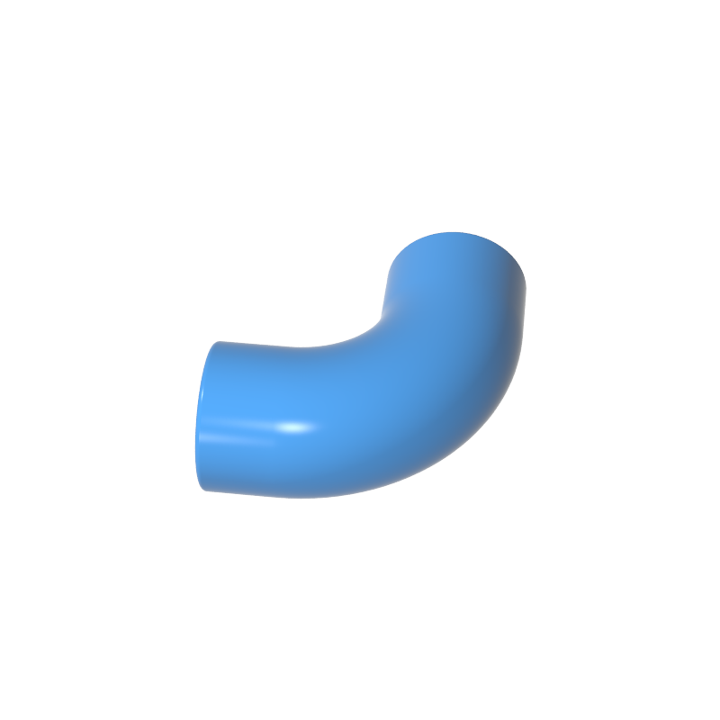 25214 | Brick, Round Tube 1 x 1 d. 90 degrees Elbow Macaroni - No Stud - Type 2 - Axle Hole