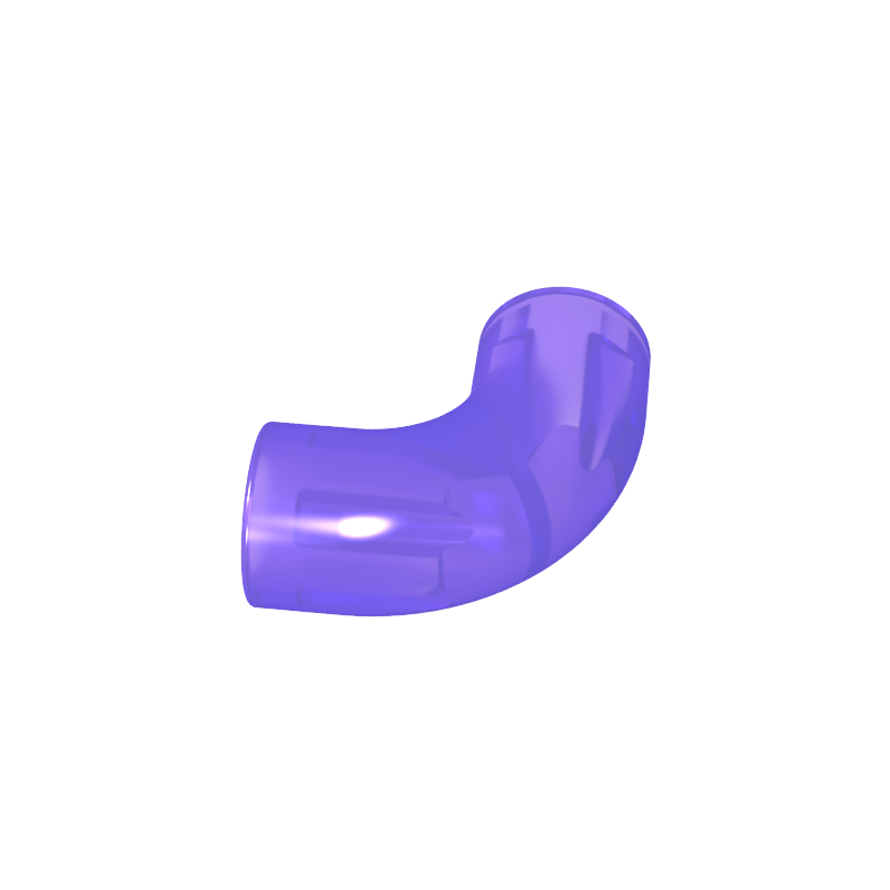 25214 | Brick, Round Tube 1 x 1 d. 90 degrees Elbow Macaroni - No Stud - Type 2 - Axle Hole