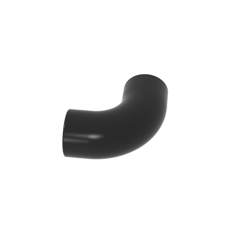 25214 | Brick, Round Tube 1 x 1 d. 90 degrees Elbow Macaroni - No Stud - Type 2 - Axle Hole
