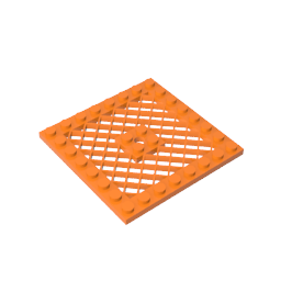 4151b | Plate, Modified 8 x 8 with Grille