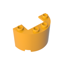 24593 | Cylinder Half 2 x 4 x 2 with 1 x 2 Cutout