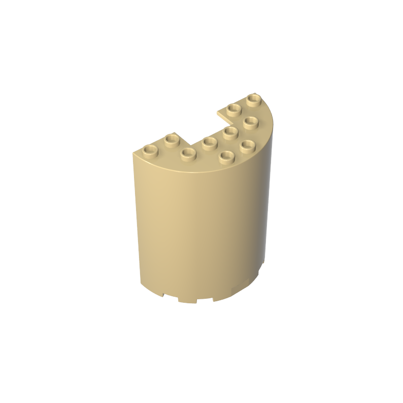 87926 | Cylinder Half 3 x 6 x 6 with 1 x 2 Cutout