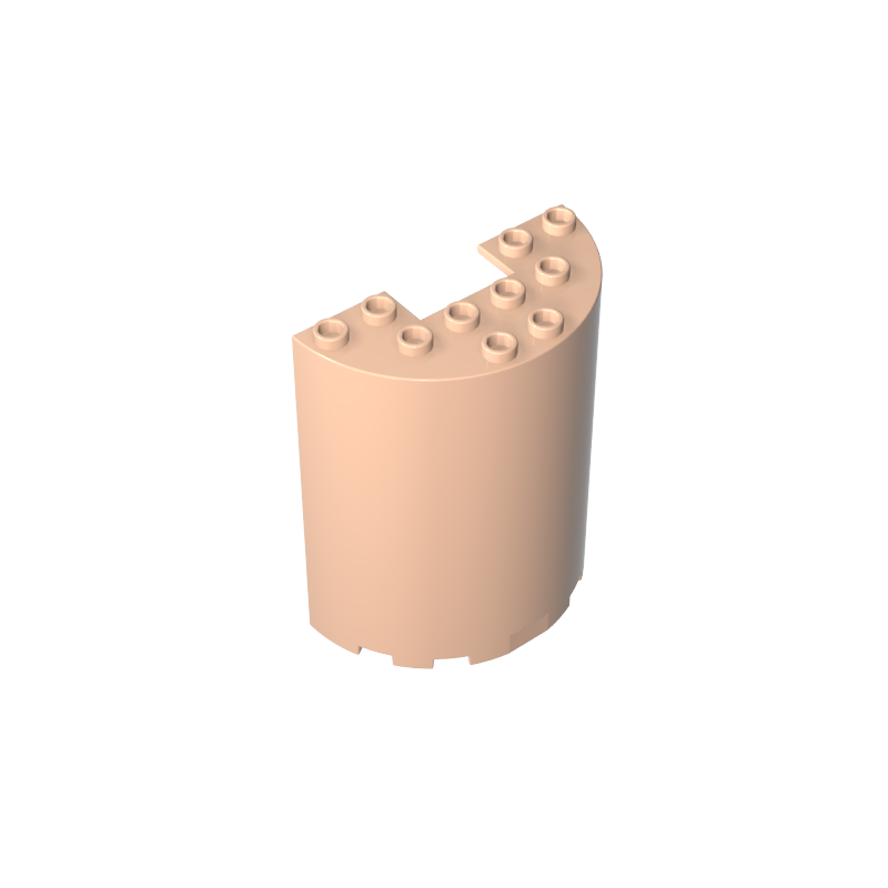 87926 | Cylinder Half 3 x 6 x 6 with 1 x 2 Cutout