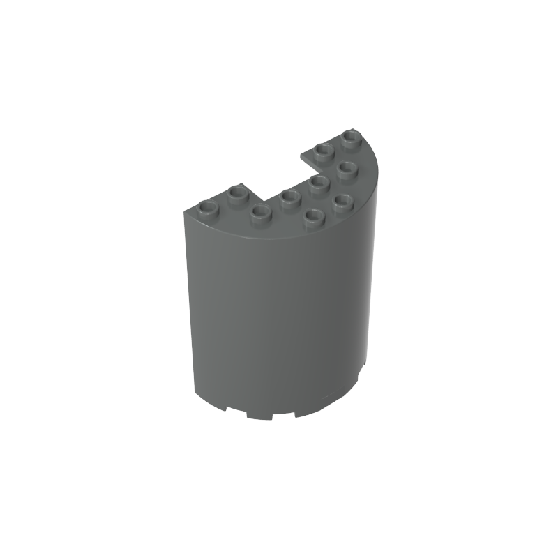 87926 | Cylinder Half 3 x 6 x 6 with 1 x 2 Cutout