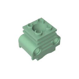 2850b | Technical Engine Cylinder with Partial Hollow Studs on Top and Side Slots