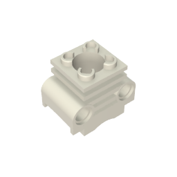 2850b | Technical Engine Cylinder with Partial Hollow Studs on Top and Side Slots