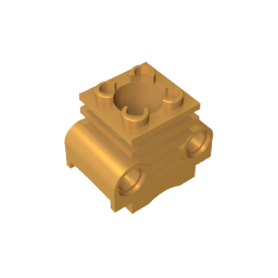 2850b | Technical Engine Cylinder with Partial Hollow Studs on Top and Side Slots