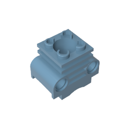 2850b | Technical Engine Cylinder with Partial Hollow Studs on Top and Side Slots