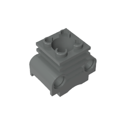 2850b | Technical Engine Cylinder with Partial Hollow Studs on Top and Side Slots