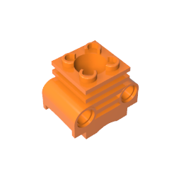 2850b | Technical Engine Cylinder with Partial Hollow Studs on Top and Side Slots