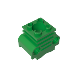 2850b | Technical Engine Cylinder with Partial Hollow Studs on Top and Side Slots