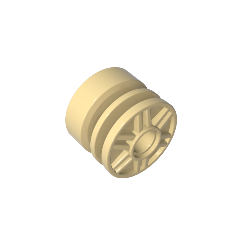 55981 | Wheel 18mm D. x 14mm with Pin Hole, Fake Bolts and Shallow Spokes