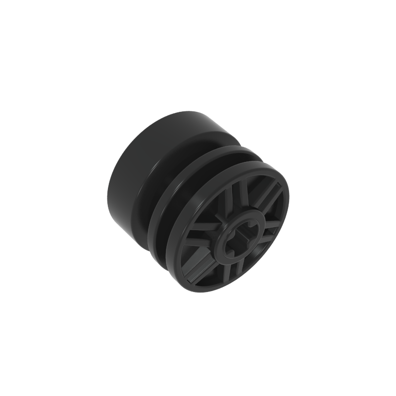 55982 | Wheel 18mm D. x 14mm with Axle Hole, Fake Bolts and Shallow Spokes