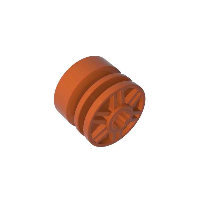 55982 | Wheel 18mm D. x 14mm with Axle Hole, Fake Bolts and Shallow Spokes