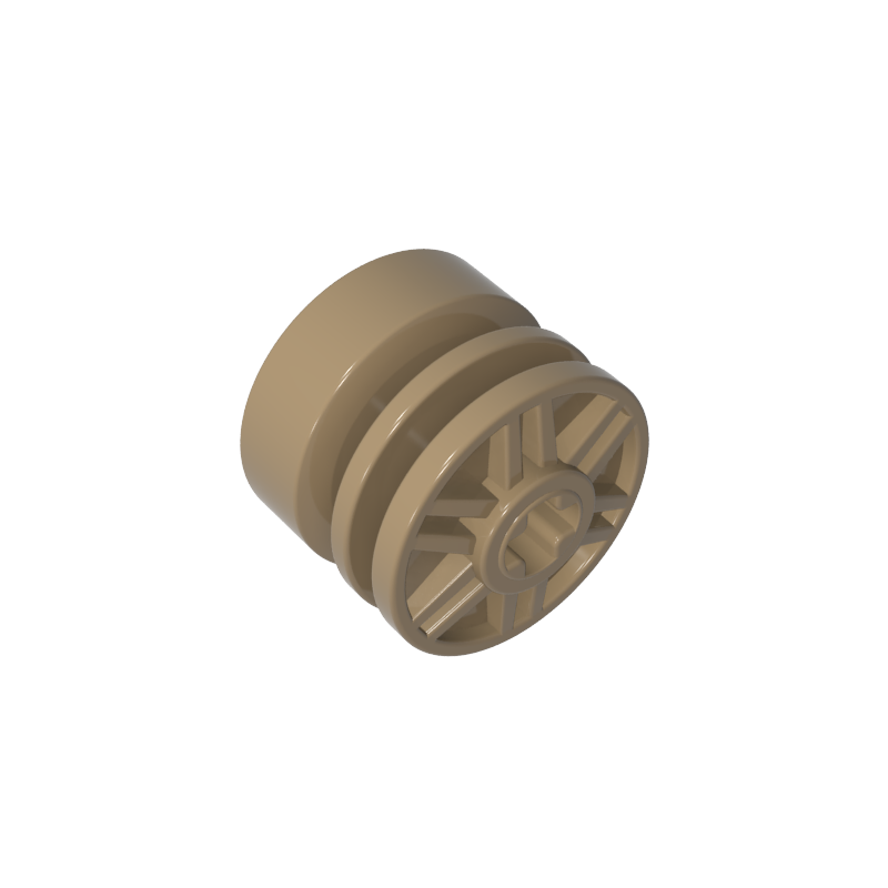 55982 | Wheel 18mm D. x 14mm with Axle Hole, Fake Bolts and Shallow Spokes