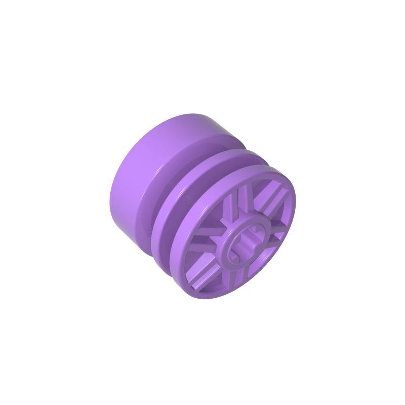 55982 | Wheel 18mm D. x 14mm with Axle Hole, Fake Bolts and Shallow Spokes