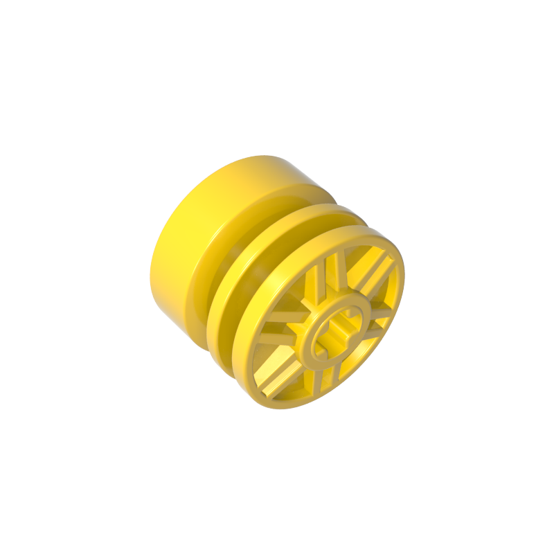 55982 | Wheel 18mm D. x 14mm with Axle Hole, Fake Bolts and Shallow Spokes