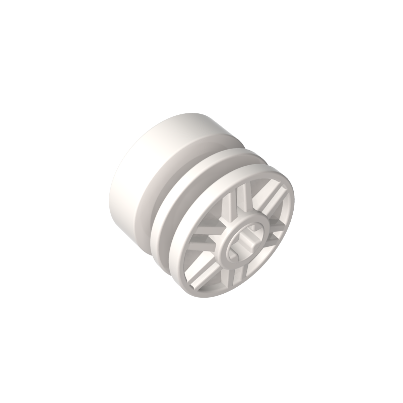 55982 | Wheel 18mm D. x 14mm with Axle Hole, Fake Bolts and Shallow Spokes