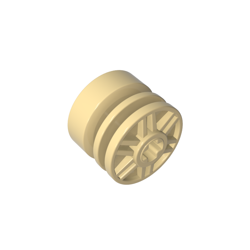 55982 | Wheel 18mm D. x 14mm with Axle Hole, Fake Bolts and Shallow Spokes