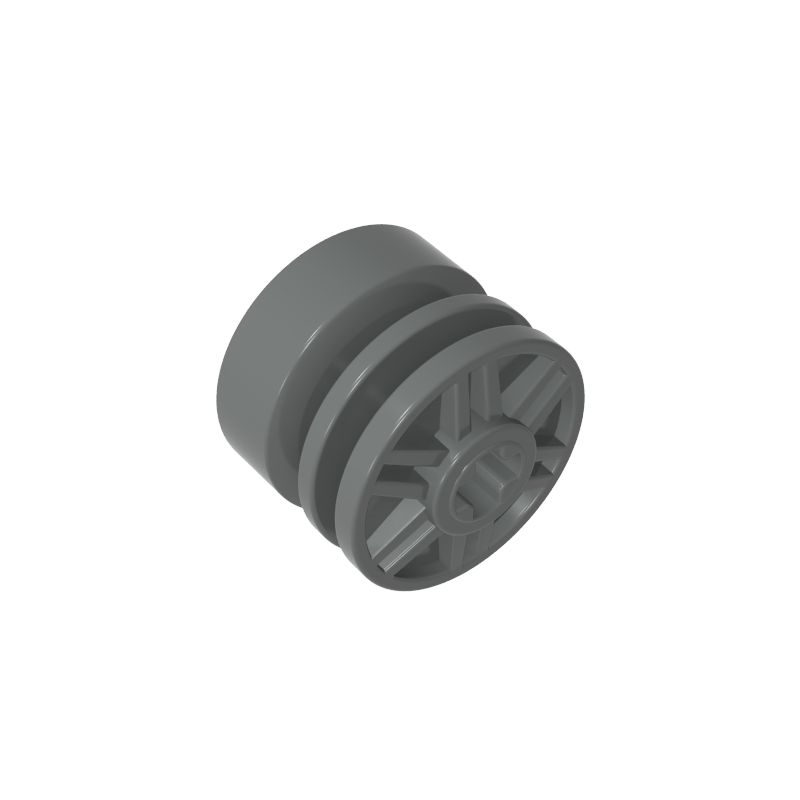 55982 | Wheel 18mm D. x 14mm with Axle Hole, Fake Bolts and Shallow Spokes
